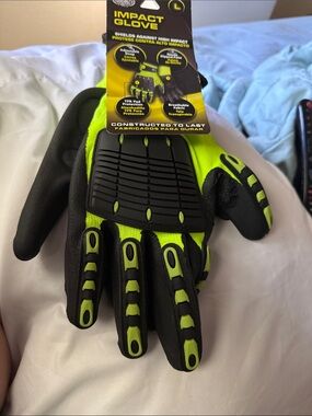 PUGS Tech Work Glove Impact Glove Heavy Duty Safety Size Large L NEW